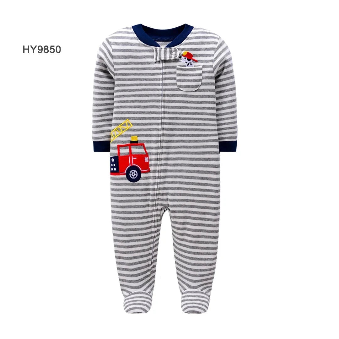 Newborn One-Piece Cotton Rompers with Zipper for All Seasons childrensterritory