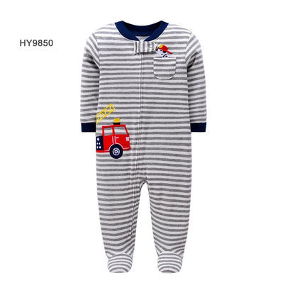 Newborn One-Piece Cotton Rompers with Zipper for All Seasons childrensterritory