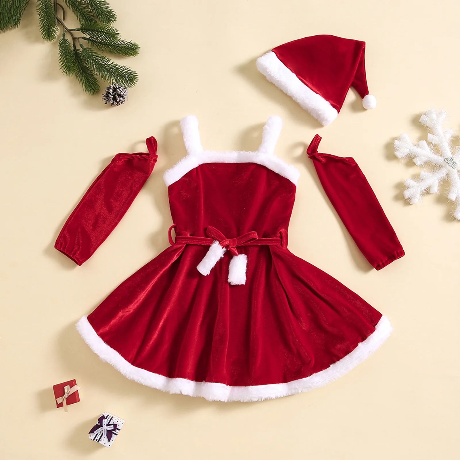 Girls' Lace Design Christmas Party Dresses childrensterritory