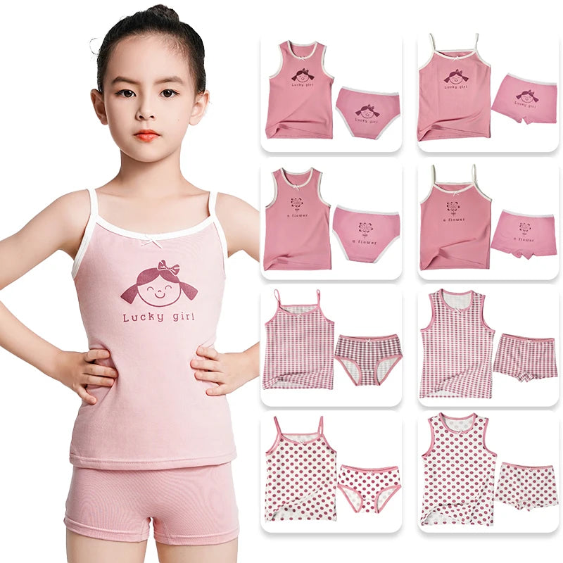 Kids Girls 8pcs Sleeveless Tank Tops and Shorts Set for Summer childrensterritory