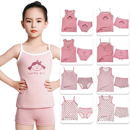 Kids Girls 8pcs Sleeveless Tank Tops and Shorts Set for Summer childrensterritory