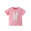 Kids Girls Cartoon Design Cotton Summer Tees/Tops childrensterritory
