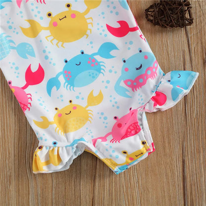 Baby Girls Soft Printed One-Two-piece Swimsuit