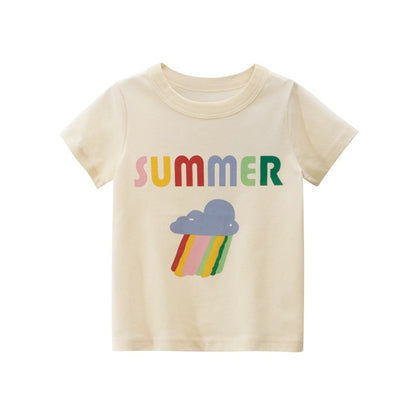 Graffiti Print Kids Boys Girls Summer Cotton T-Shirt Top childrensterritory