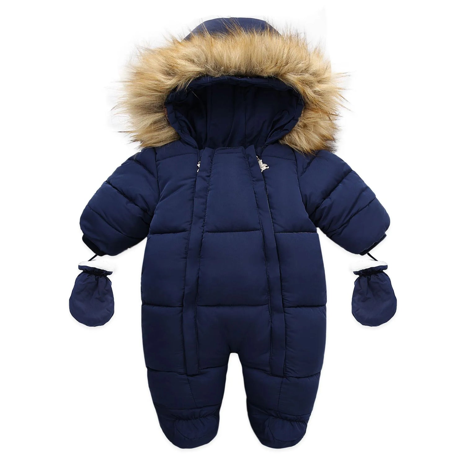Baby Thick Warm Hooded Fleece Rompers Snowsuit childrensterritory
