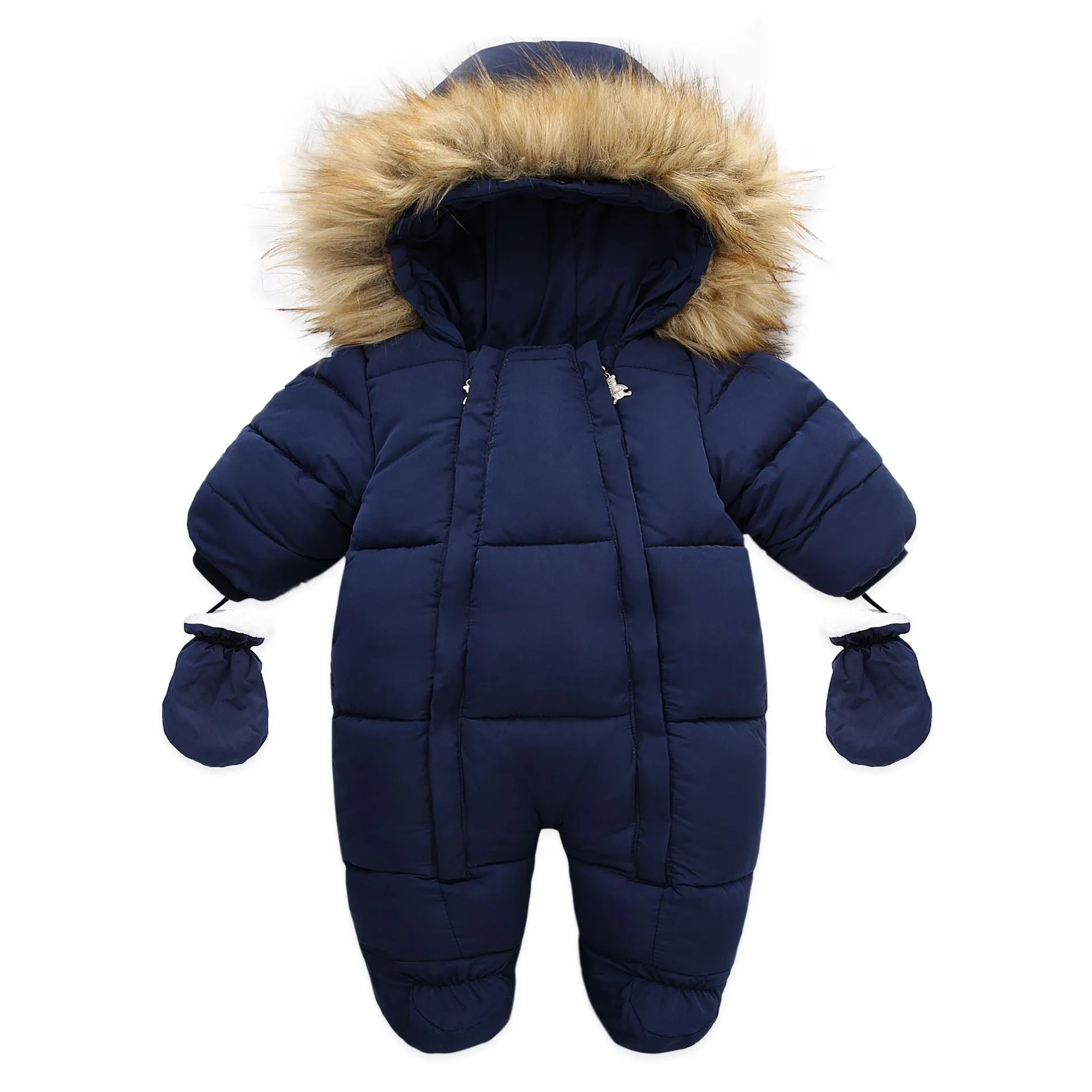 Baby Thick Warm Hooded Fleece Rompers Snowsuit childrensterritory