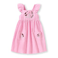 Little Girls Floral Appliques Design Summer Dress with Pockets childrensterritory
