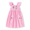Little Girls Floral Appliques Design Summer Dress with Pockets childrensterritory