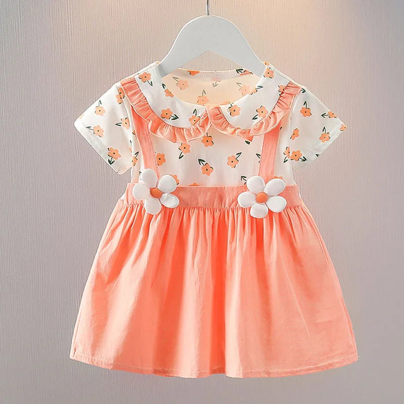 Baby Girls Doll Collar Summer Princess Birthday Party Dresses childrensterritory