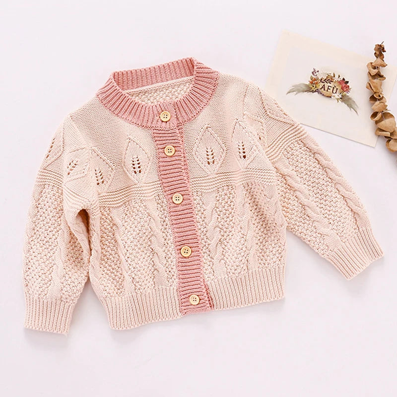 Baby Flowers Embroidered Long Sleeves Knitted Cardigans childrensterritory