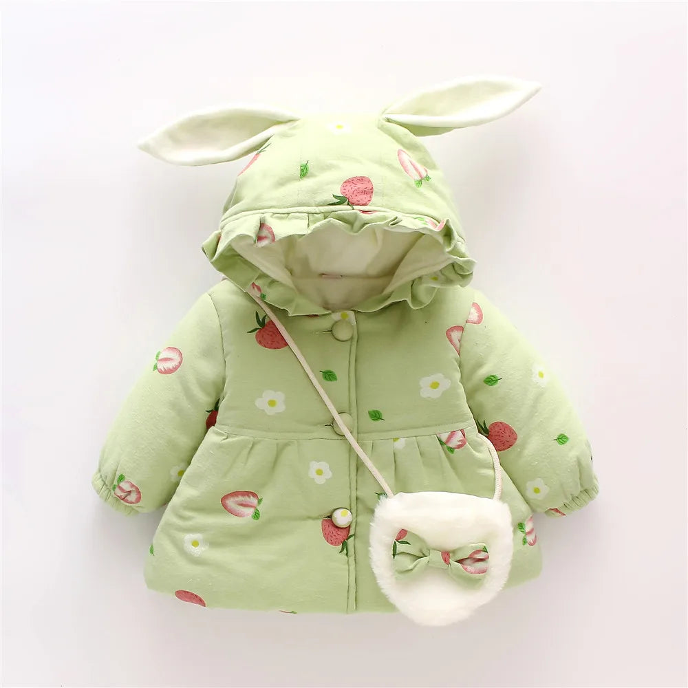 Girls Cartoon Design Winter Warm Jackets