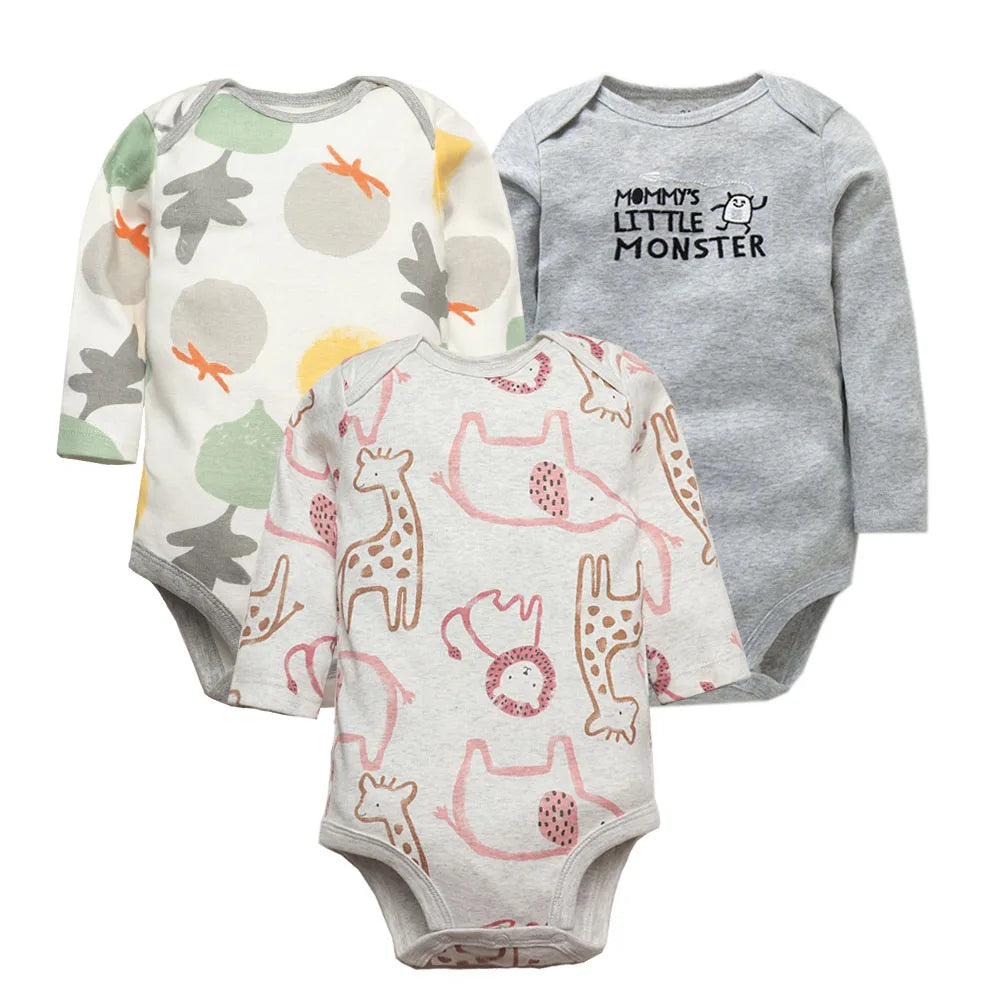 Baby Cartoon Printed Long Sleeve Cotton Jumpsuit