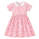 Little Girls' Cartoon Rabbit Print Summer Dresses childrensterritory