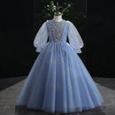 Girls' Elegant Long Party Dresses childrensterritory