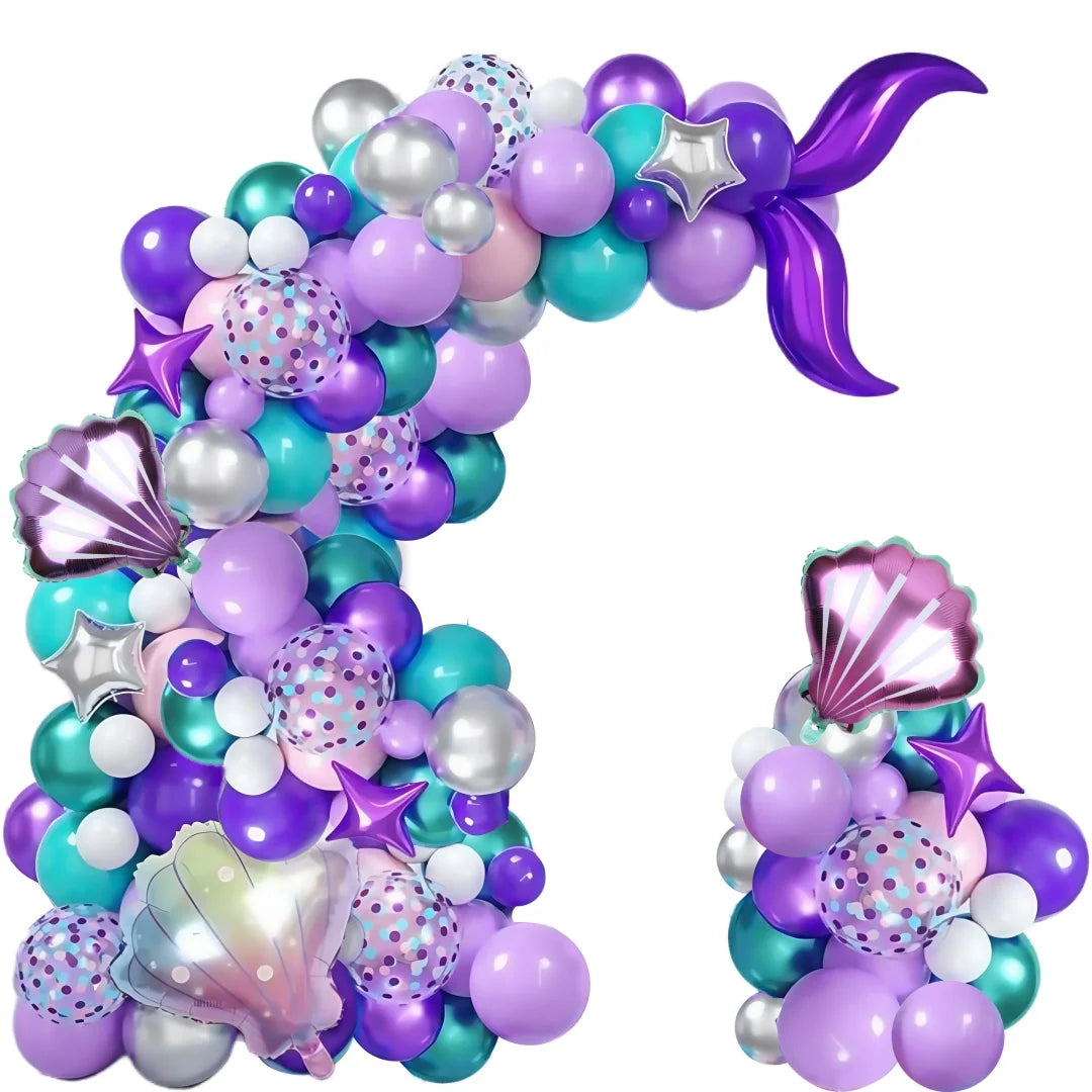 106Pcs Little Mermaid Theme Party Balloon Arch Decorations
