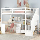 With an L-shaped Desk and a Storage Staircase, The Twin Size Loft Bed childrensterritory