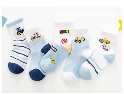 Baby/Kids Thin Mesh 5 Pairs Soft Breathable Cotton Socks