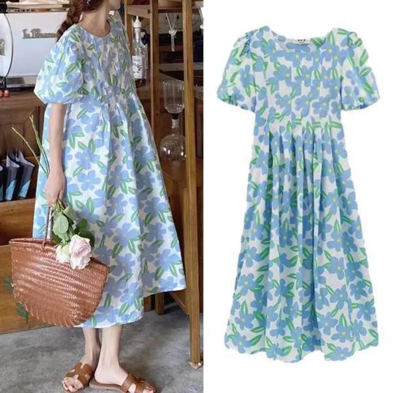 Floral Pattern Casual Style Girls Dresses for Summer