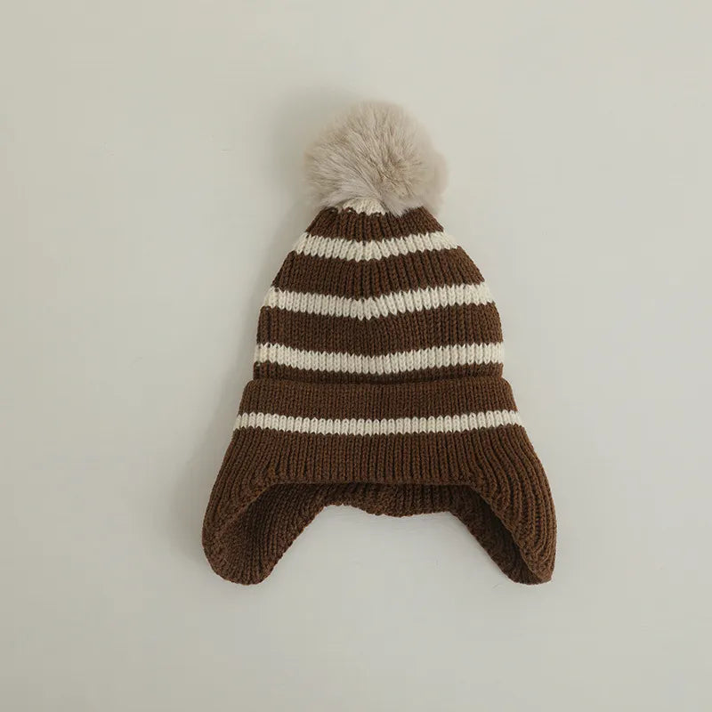 Cartoon Bear Ear Protection Knitted Hat for Toddler Boys Girls childrensterritory
