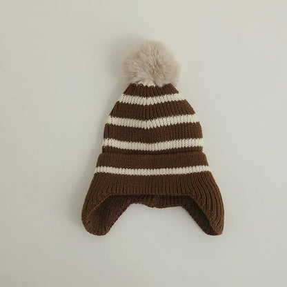 Cartoon Bear Ear Protection Knitted Hat for Toddler Boys Girls childrensterritory