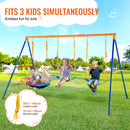 Outdoor Swing Set with 1 Saucer Swing Seat for Kids childrensterritory