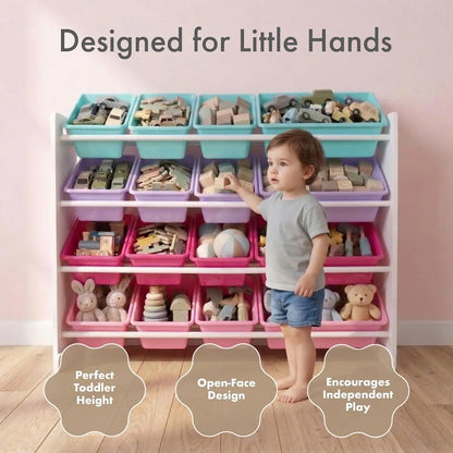 Space-Efficient Toys Storage Metal Shelving Unit