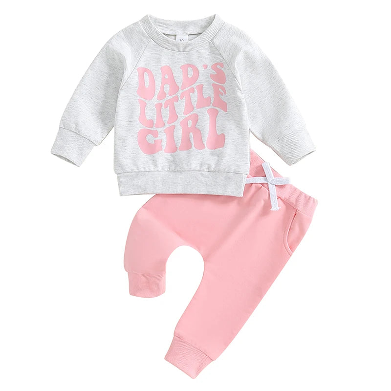 Toddler Girl Letter Print 2-Piece Winter Tracksuit childrensterritory
