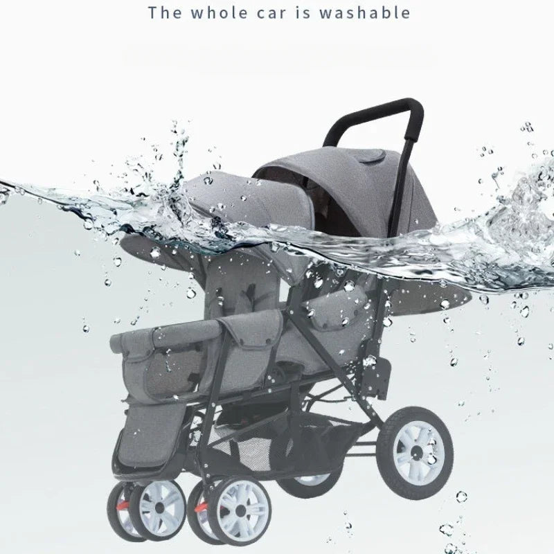 Lightweight Front &amp; Back Seats Baby Pushchair