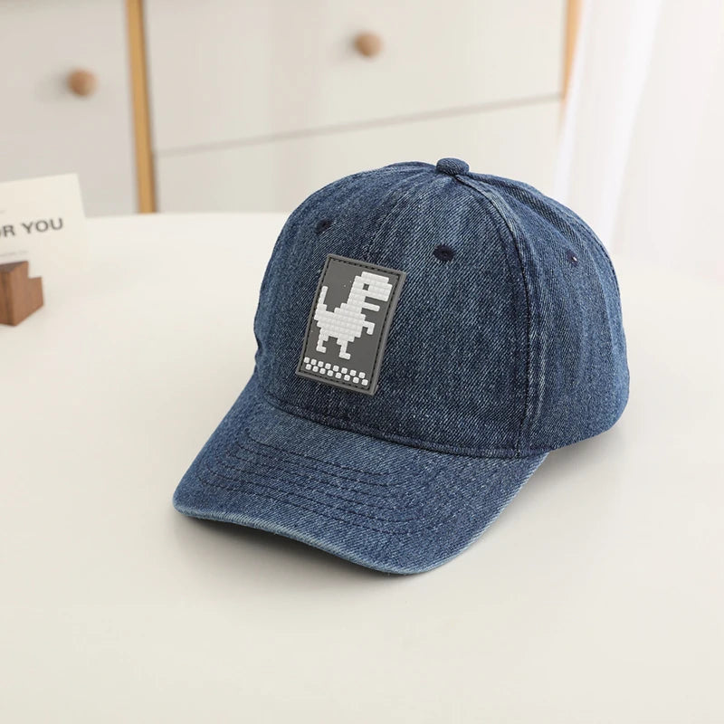 Kids Boys Cartoon Dinosaurs Design Adjustable Sports Hats