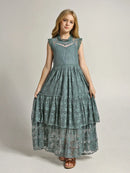 Lace Design Girls Princess Dresses For Party childrensterritory