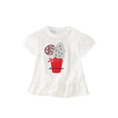 Unicorn and Ice Cream Embroidery Summer Tops for Girls