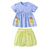 Cartoon Pineapple Print Kids Girls Summer Clothing Set childrensterritory