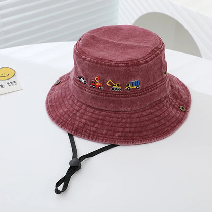 Kids Boys Vehicles Embroidered Adjustable Sports Hats childrensterritory