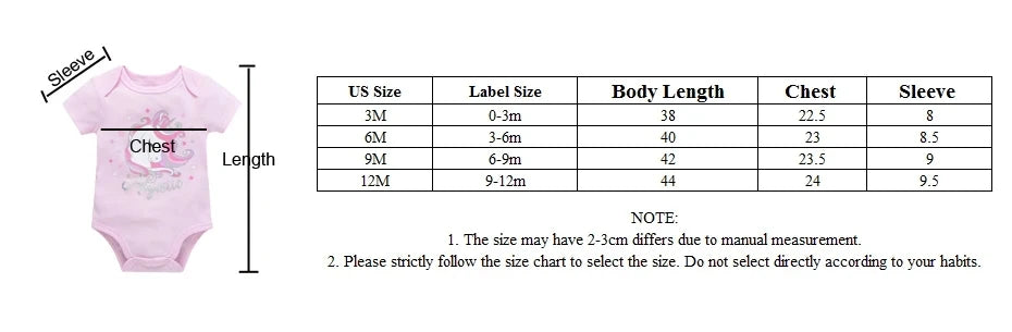 3PCS/Lot Newborn Baby Cartoon Printed Summer Romper