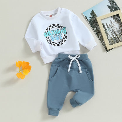 Birthday Boy Letter Print 2pc Clothing Set for Toddler childrensterritory