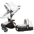 Two-way Foldable PU Leather Baby Stroller With Carseat