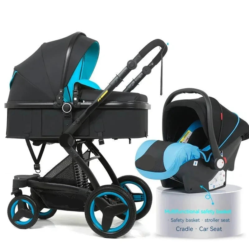 3-in-1 Foldable Baby Carriage Prams With Car Seat