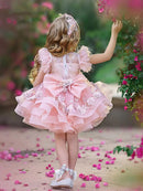 Puffy Tiered Tulle Kids Girls Birthday/Communion Dress