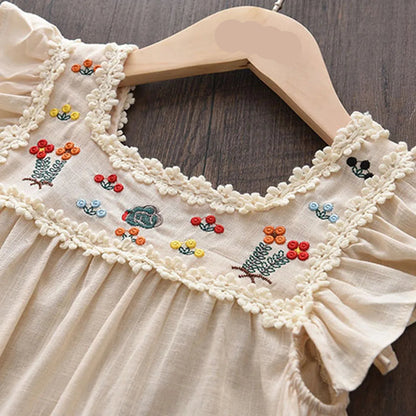 Kids Girls Floral Design Summer Princess Dresses childrensterritory