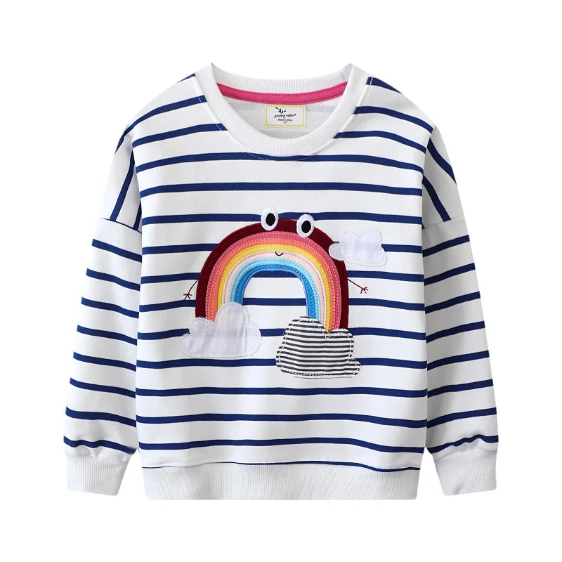 Cartoon Glitter Butterfly Design Little Girls Sweatshirts