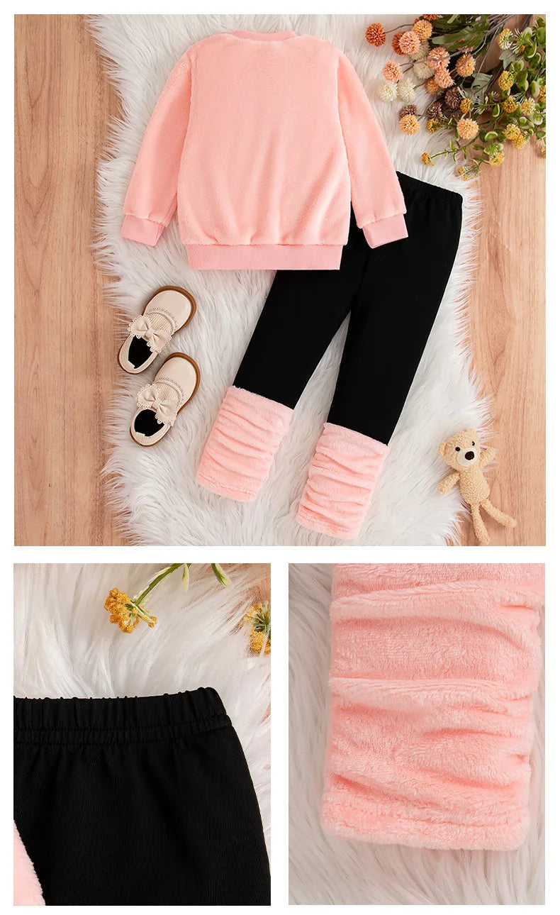 Girls’ Cartoon Design Winter Clothing Set childrensterritory