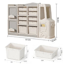 Kids Toy Storage Organizer with Three Cabinets and Ten Toy Bins