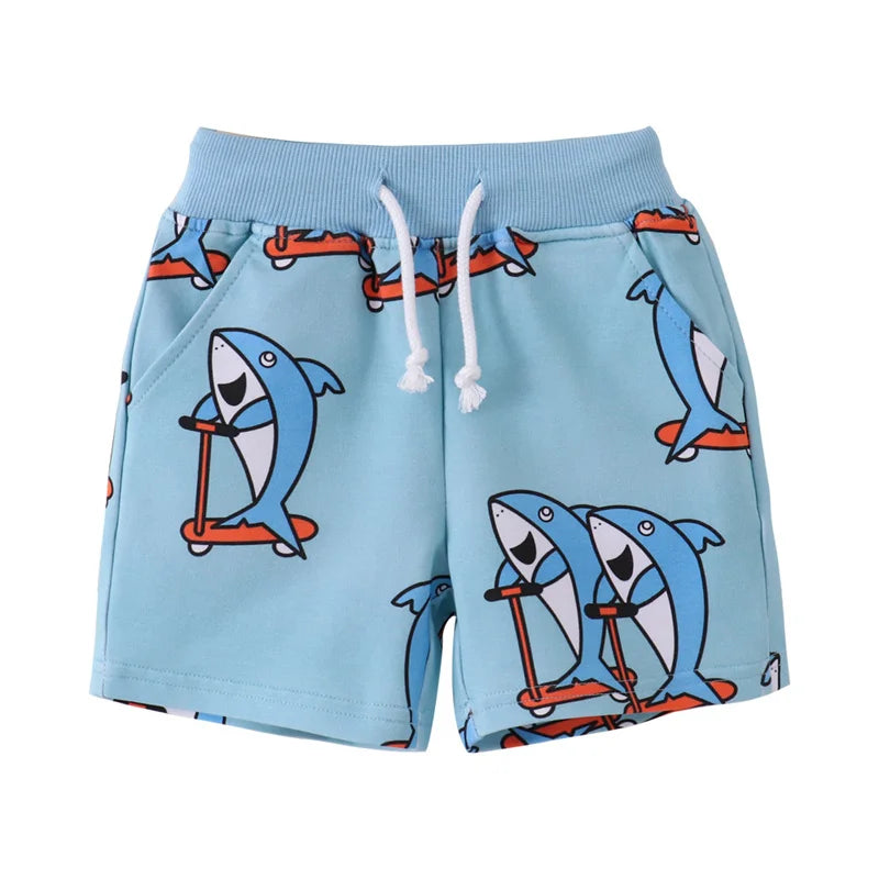 Kids Boys Jungle Theme Print Cotton Short Pants for Summer