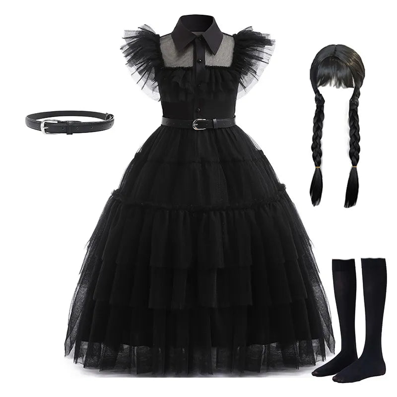 Wednesday Addams Kids Easter Halloween Party Costumes childrensterritory