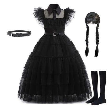 Wednesday Addams Kids Easter Halloween Party Costumes childrensterritory