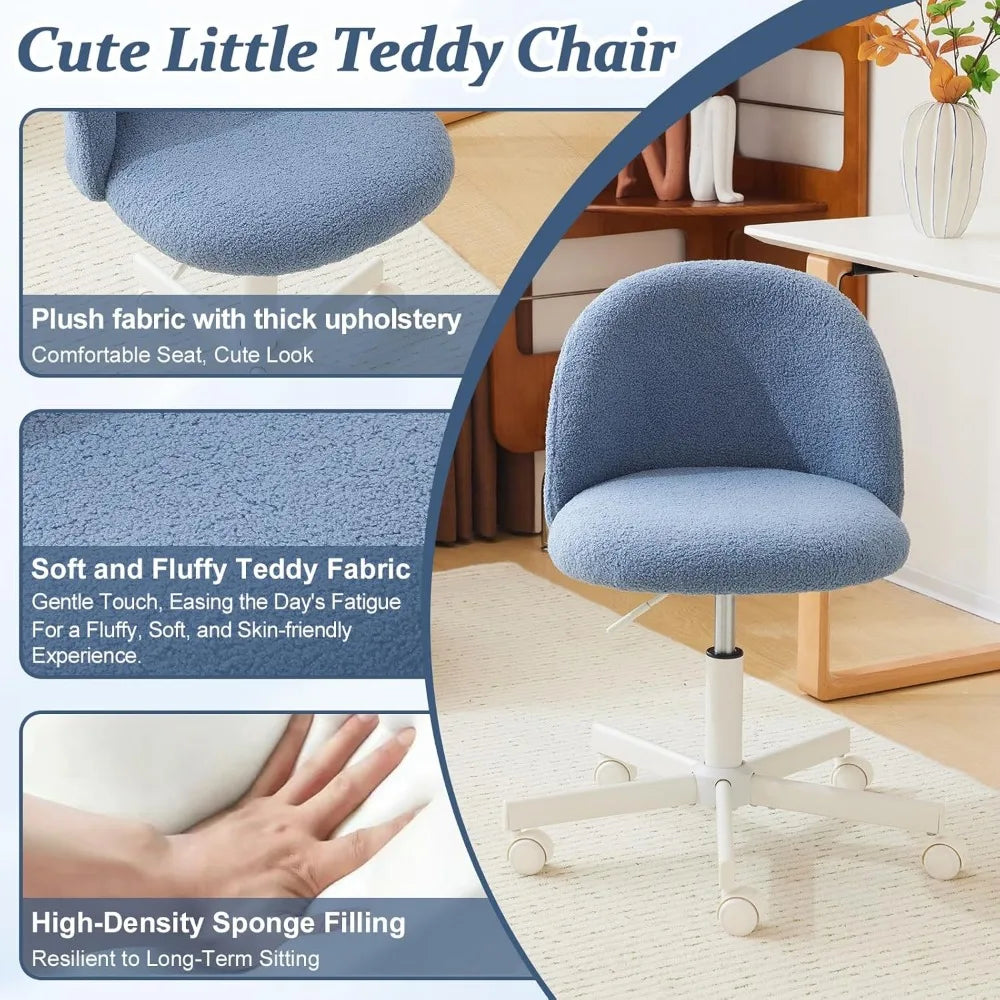 Wheeled, Armless Office Chair with Lumbar Support childrensterritory