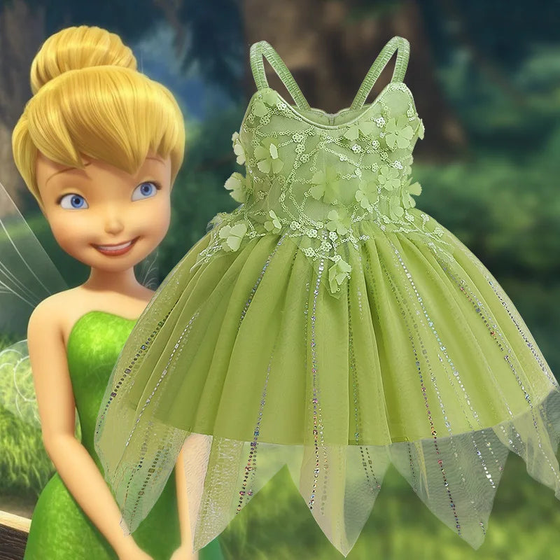 Sleeveless Butterfly Design Princess Puffy Dress For Girls childrensterritory