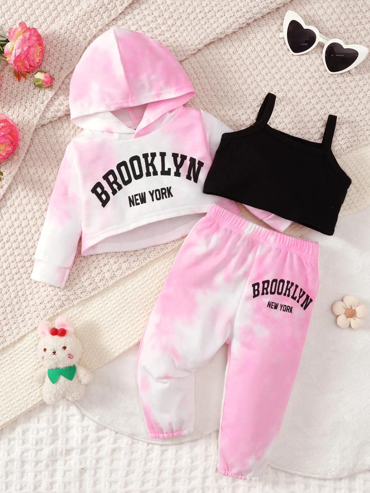 Infant Girl Tie-dye Hoodie &amp; Pants 2PCS Outfit