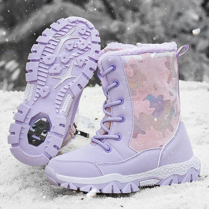 Long Plush Thickened High-Top Snow Boots for Kids childrensterritory