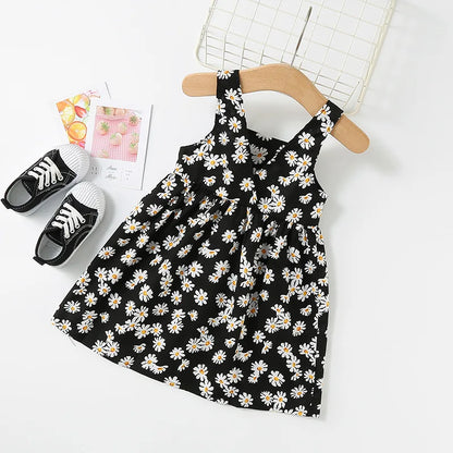 Kids Girls Floral Print Sling Princess Dresses for Summer childrensterritory